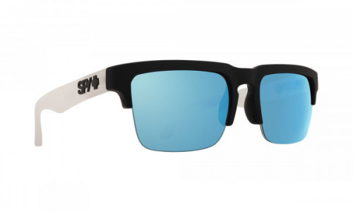 Spy Optic Helm 5050 Sunglasses, Matte Black Clear / HD Plus Gray Green with Light Blue Spectra Mirror