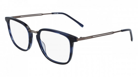 Lacoste L2853PC Eyeglasses, (215) HAVANA/STRIPED BLUE