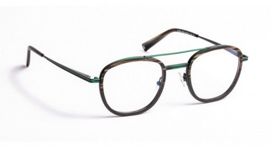 J.F. Rey JF2862 Eyeglasses, WOOD/CARBON/METAL BRUSHED GREEN (9545)
