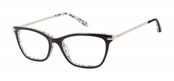 Lulu Guinness L922 Eyeglasses, Black/White Marble (BLK)