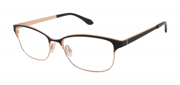 Lulu Guinness L218 Eyeglasses, Black/Rose Gold (BLK)