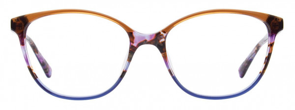 EasyClip EC518 Eyeglasses, 010 - Brown Crystal & Demi Purple & Blue Crystal