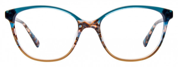 EasyClip EC518 Eyeglasses, 060 - Teal Crystal & Demi Teal & Beige Crystal