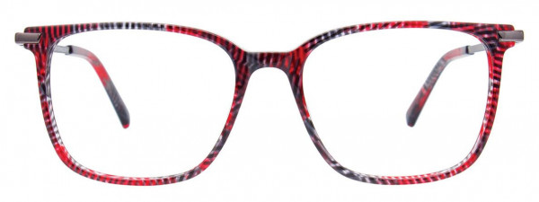 EasyClip EC520 Eyeglasses, 030 - Red & Black & Grey Marbled