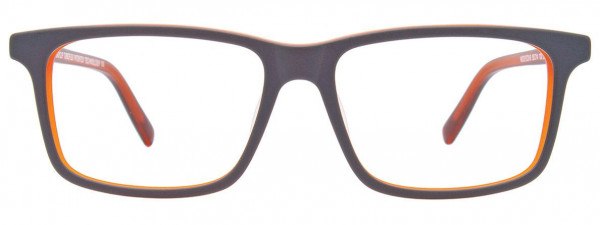 EasyClip EC516 Eyeglasses, 020 - Dark Grey & Crystal Orange
