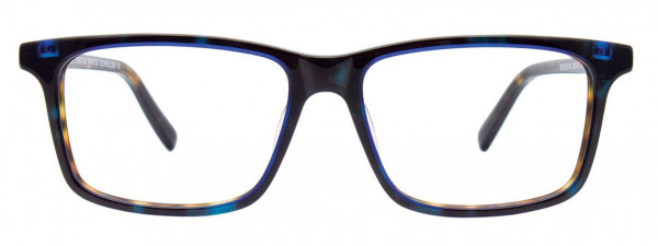 EasyClip EC516 Eyeglasses, 050 - Dark Blue & Demi Amber
