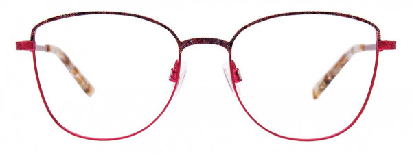 EasyClip EC523 Eyeglasses, 030 - Red & Blue Marbled & Satin Pinkish Red