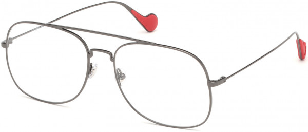 Moncler ML5060 Eyeglasses, 008 - Shiny Gunmetal, Red Tips