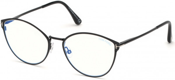 Tom Ford FT5573-B Eyeglasses, 001 - Shiny Black, Palladium 