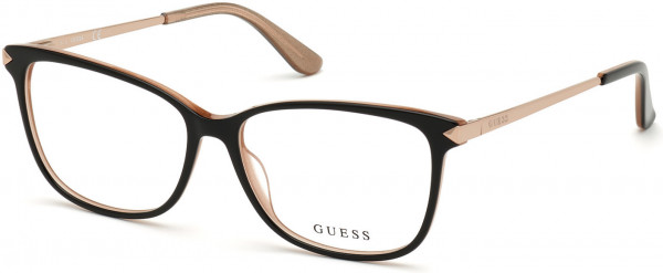 Guess GU2754 Eyeglasses, 001 - Black/Monocolor / Shiny Rose Gold