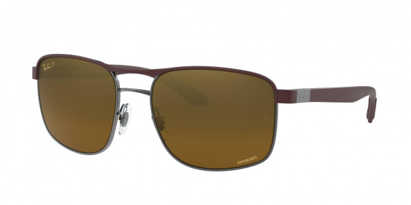 Ray-Ban RB3660CH Sunglasses, 188/A3 MATTE VIOLET ON GUNMETAL BROWN (VIOLET)
