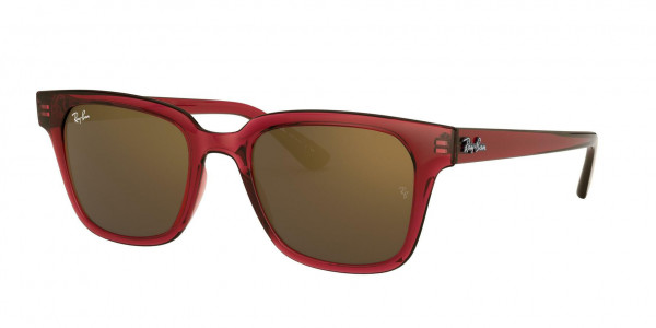 Ray-Ban RB4323 Sunglasses, 645193 TRANSPARENT RED LIGHT BROWN MI (RED)