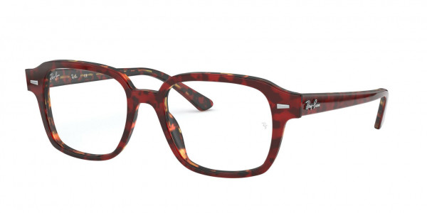 Ray-Ban Optical RX5382 Eyeglasses, 5911 TRANSPARENT RED ON HAVANA (RED)