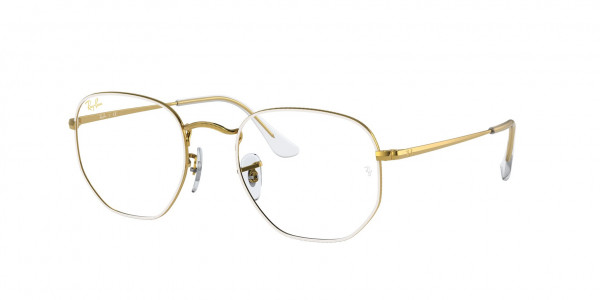 Ray-Ban Optical RX6448 Eyeglasses, 3104 WHITE ON LEGEND GOLD (WHITE)