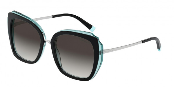 Tiffany & Co. TF4160F Sunglasses, 82853C BLACK ON CRYSTAL TIFFANY BLUE (BLACK)
