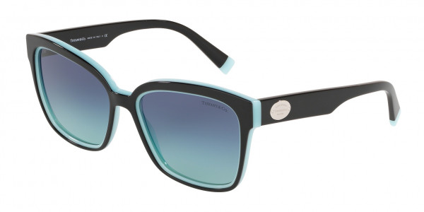 Tiffany & Co. TF4162F Sunglasses, 80559S BLACK ON TIFFANY BLUE (BLACK)