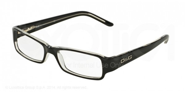 D & G DD1146 Eyeglasses, 675 BLACK TOP ON CLEAR (BLACK)