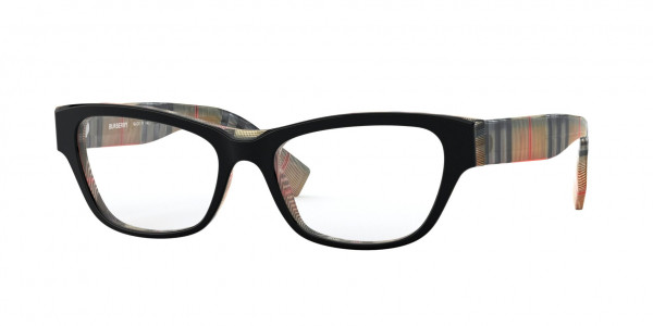 Burberry BE2302 Eyeglasses, 3806 TOP BLACK ON VINTAGE CHECK (BLACK)