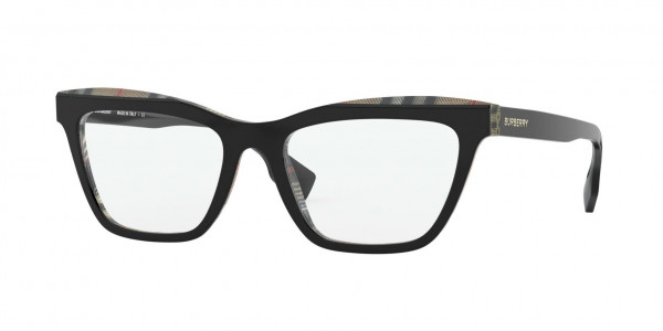 Burberry BE2309 RYDE Eyeglasses, 3828 RYDE TOP BLACK ON VINTAGE CHEC (BLACK)