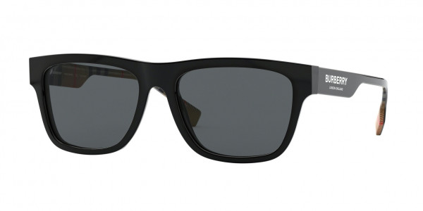 Burberry BE4293 Sunglasses, 377381 BLACK POLAR GREY (BLACK)