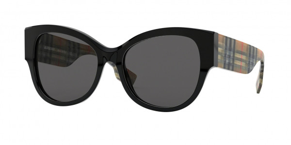 Burberry BE4294 Sunglasses, 375787 BLACK GREY (BLACK)