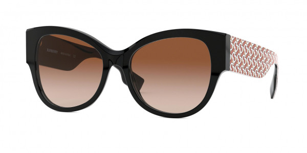 Burberry BE4294 Sunglasses, 382013 BLACK BROWN GRADIENT (BLACK)