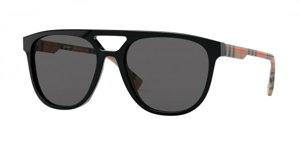 Burberry BE4302F FOXCOTE Sunglasses, 300187 BLACK (BLACK)