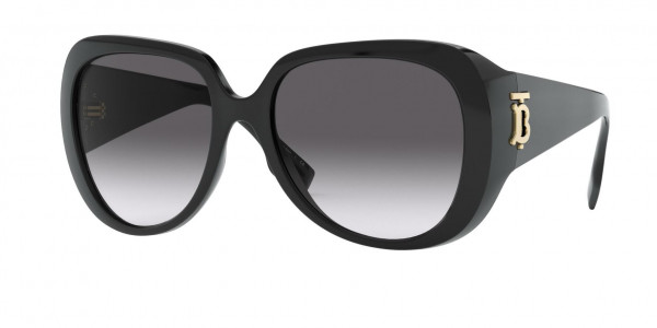 Burberry BE4303 FLORENCE Sunglasses, 30018G FLORENCE BLACK GREY GRADIENT (BLACK)