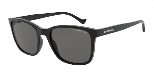 Emporio Armani EA4139F Sunglasses, 500187 SHINY BLACK GREY (BLACK)