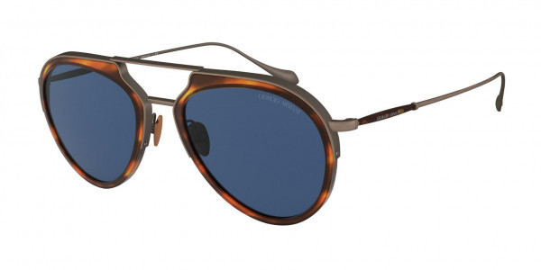 Giorgio Armani AR6097 Sunglasses, 325980 STRIPED BROWN/BRUSHED BRONZE B (BROWN)