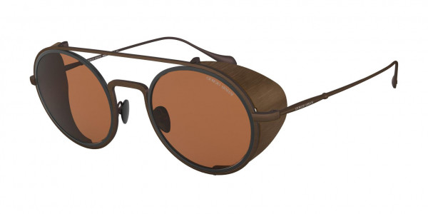 Giorgio Armani AR6098 Sunglasses, 328773 BRUSHED BROWN (BROWN)