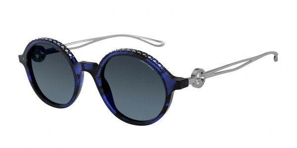 Giorgio Armani AR8127B Sunglasses, 58038F STRIPED BLUE BLUE GRADIENT GRE (BLUE)