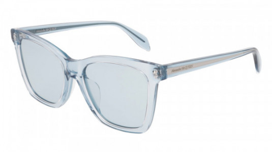 Alexander McQueen AM0238SA Sunglasses, 002 - LIGHT-BLUE with LIGHT BLUE lenses