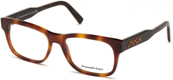 Ermenegildo Zegna EZ5173 Xxx 7 Eyeglasses, 052 - Shiny Dark Havana, Triple Xxx Vicuna Logo