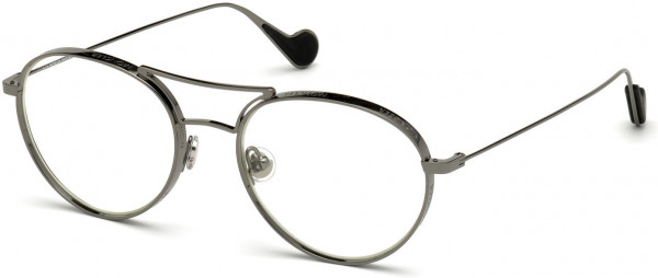 Moncler ML0105 Sunglasses, 008 - Shiny Gunmetal/ Clear Lenses W. Uv Protection