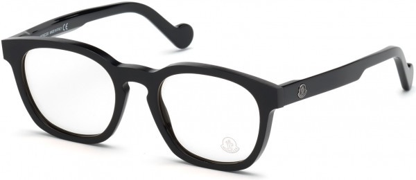 Moncler ML5039-F Eyeglasses, 001 - Shiny Black W. Raw Acetate Edges