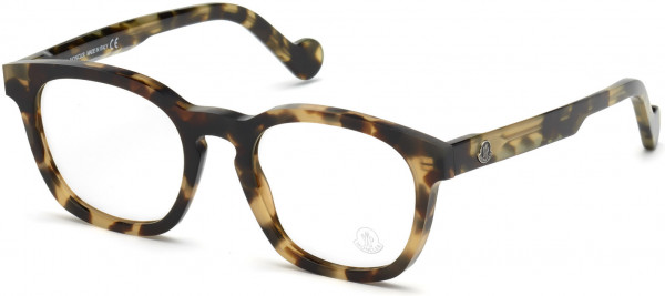 Moncler ML5039-F Eyeglasses, 055 - Shiny Vintage Havana W. Raw Acetate Edges
