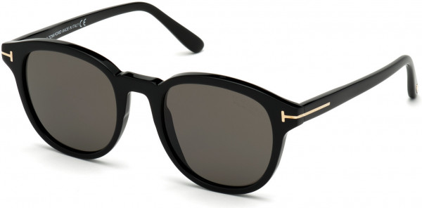 Tom Ford FT0752 Sunglasses, 01D - Shiny Black/ Polarized Smoke Lenses