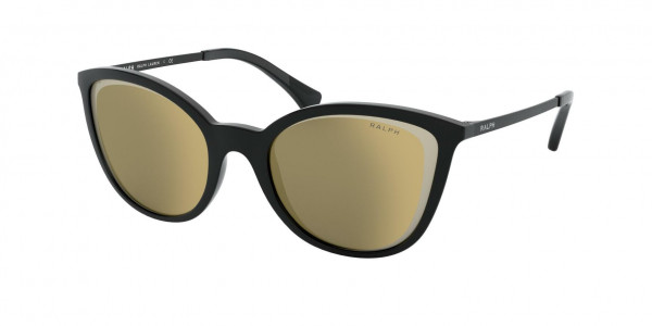 Ralph RA5262 Sunglasses, 50016G SHINY BLACK DARK GREY MIRROR G (BLACK)