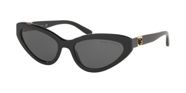 Ralph Lauren RL8176 Sunglasses, 500187 SHINY BLACK DARK GREY (BLACK)