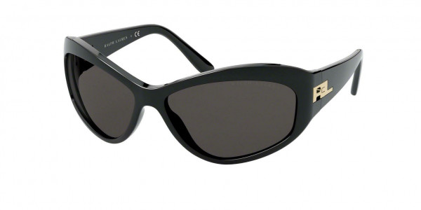 Ralph Lauren RL8179 Sunglasses, 579187 SHINY BLACK DARK GREY (BLACK)