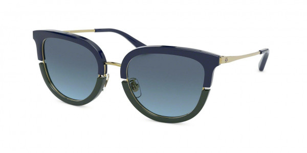 Tory Burch TY6073 Sunglasses, 17818F NAVY/RACING GREEN BLUE GRADIEN (BLUE)