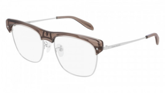 Alexander McQueen AM0237O Eyeglasses, 004 - SILVER