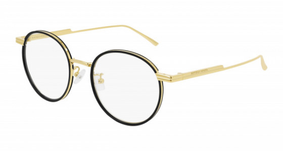Bottega Veneta BV1017O Eyeglasses, 001 - GOLD with TRANSPARENT lenses
