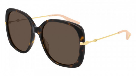 Gucci GG0511S Sunglasses, 003 - HAVANA with GOLD temples and BROWN lenses