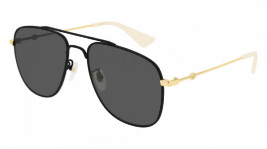 Gucci GG0514S Sunglasses, 001 - BLACK with GOLD temples and GREY lenses