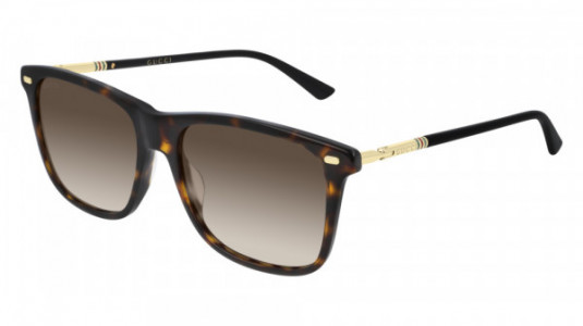 Gucci GG0518S Sunglasses, 002 - HAVANA with GOLD temples and BROWN lenses