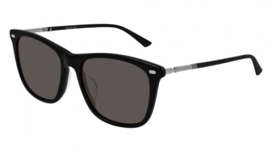 Gucci GG0518SA Sunglasses, 001 - BLACK with RUTHENIUM temples and GREY lenses