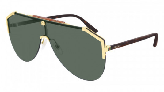 Gucci GG0584S Sunglasses, 002 - GOLD with HAVANA temples and GREEN lenses