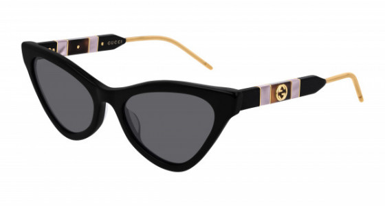 Gucci GG0597S Sunglasses, 001 - BLACK with GREY lenses